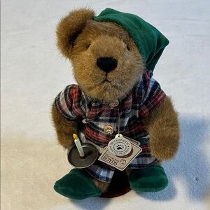 Boyds Plaid Pajama Bear with Green Hat Stuart Mcsnoozle